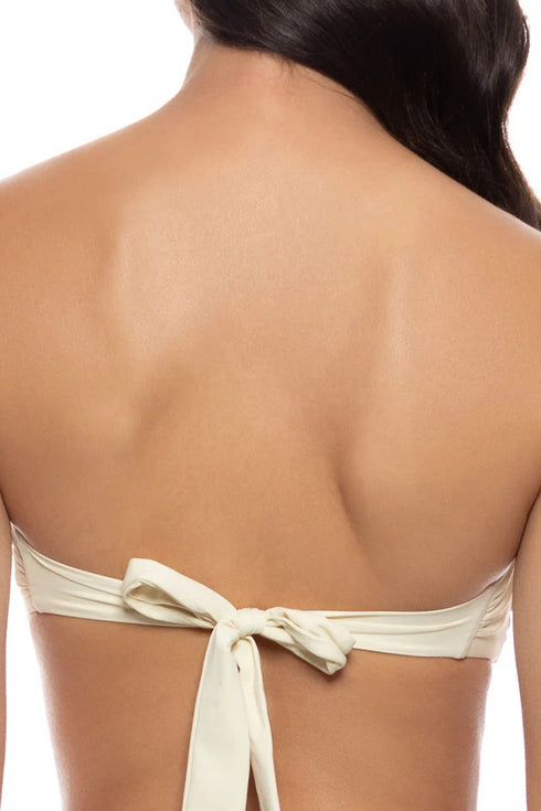 Luli Fama White Sands Luxe Stitch Free Form Bandeau Top